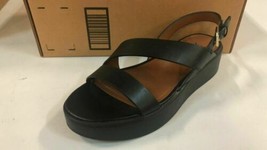 Naturalizer Charlize Sz US 8.5 M Women's Leather Strappy Platform Sandals Black - $79.19