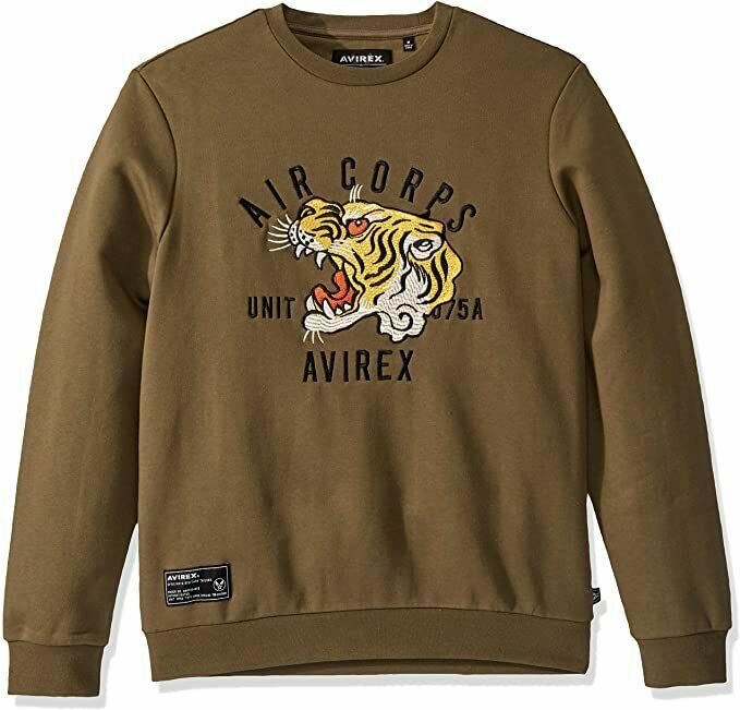 AVIREX Military Tiger Embroidered Sweatshirt Olive ( S )