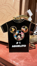 Disney Parks Mickey Mouse Black T Shirt Keychain w/ Lobster Claw #1 Abuelito image 1