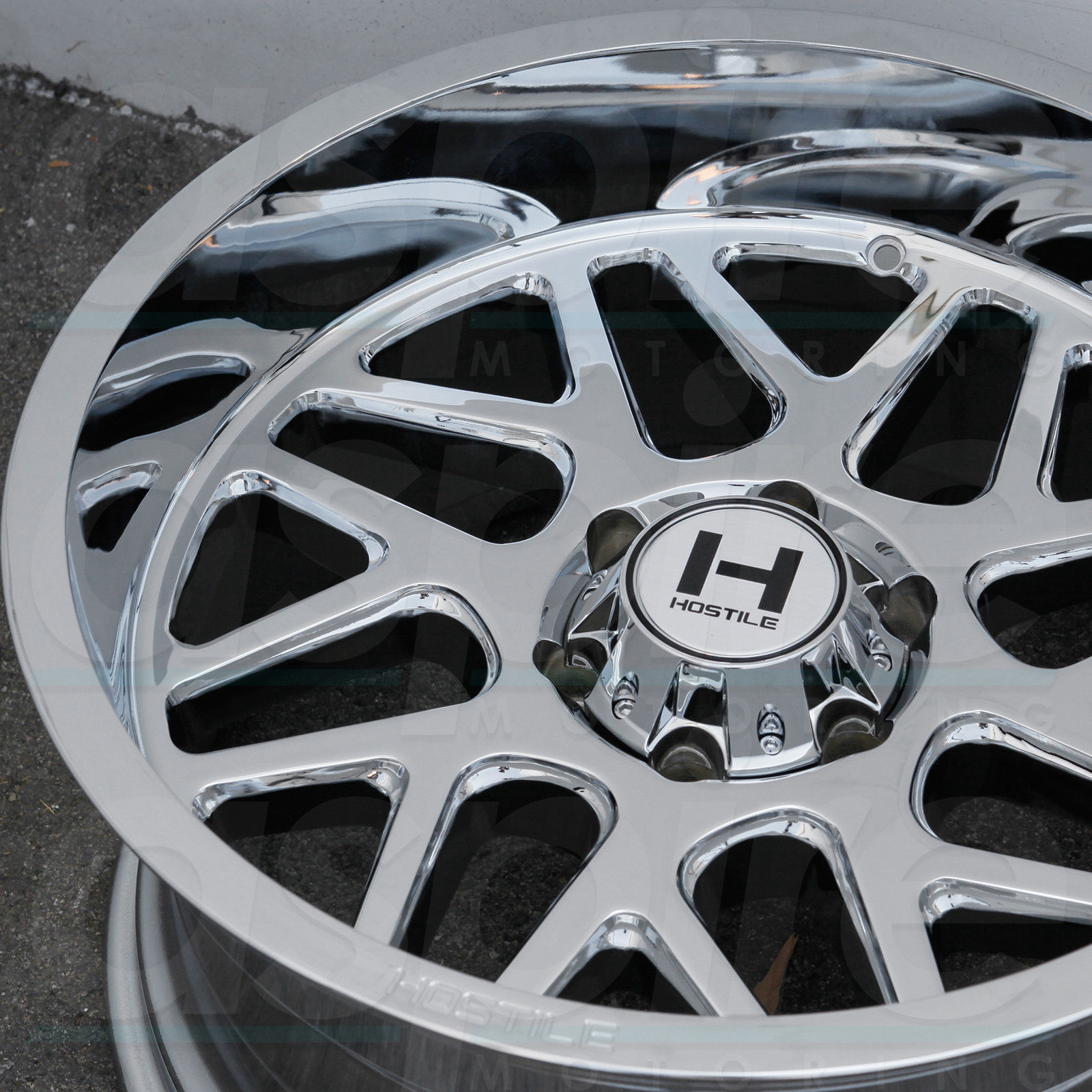 One 20x10 Hostile H108 Sprocket 8x170 19 Chrome Wheels Rims Wheels