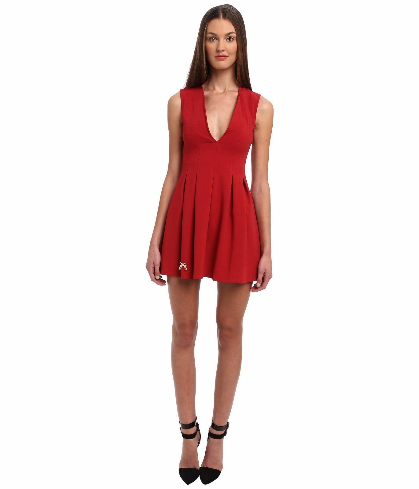 Philipp Plein Dress Passion Red Women's Above Knee Sleeveless Dress Size MD Dresses