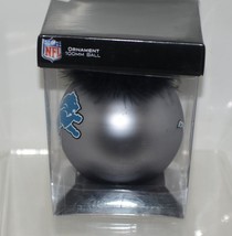 Team Sports America Glass Ball 4 Inch NFL Detroit Lions SIlver Blue Ornament image 2