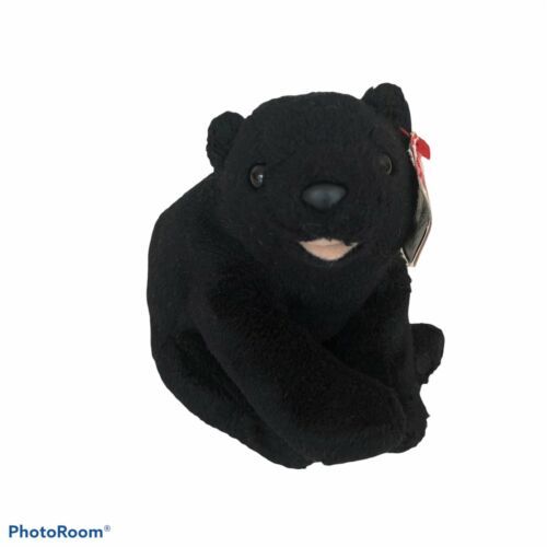 Ty Beanie Babies Teddy Collectible Toy Cinders the Black Bear With Tag 