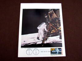BUZZ ALDRIN APOLLO 11 FIRST STEP FIRST DAY OF ISSUE OFFICIAL NASA STAMPE... - $118.79