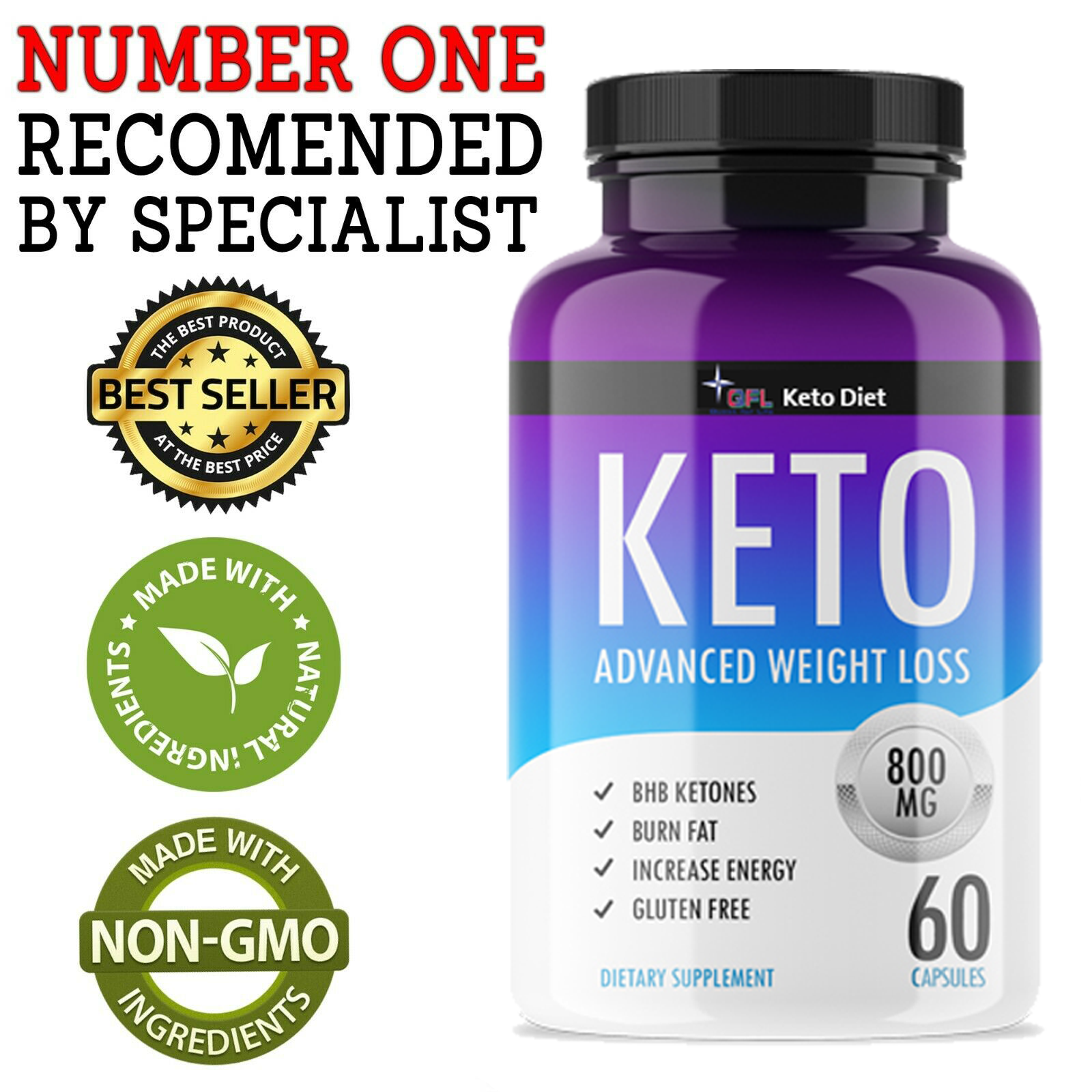 800 MG Keto Diet Advanced 180 Capsules - Weight Loss Supplements