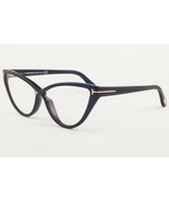 Tom Ford 5729-B 001 Shiny Black / Blue Block Eyeglasses TF5729 001 56mm - $155.82