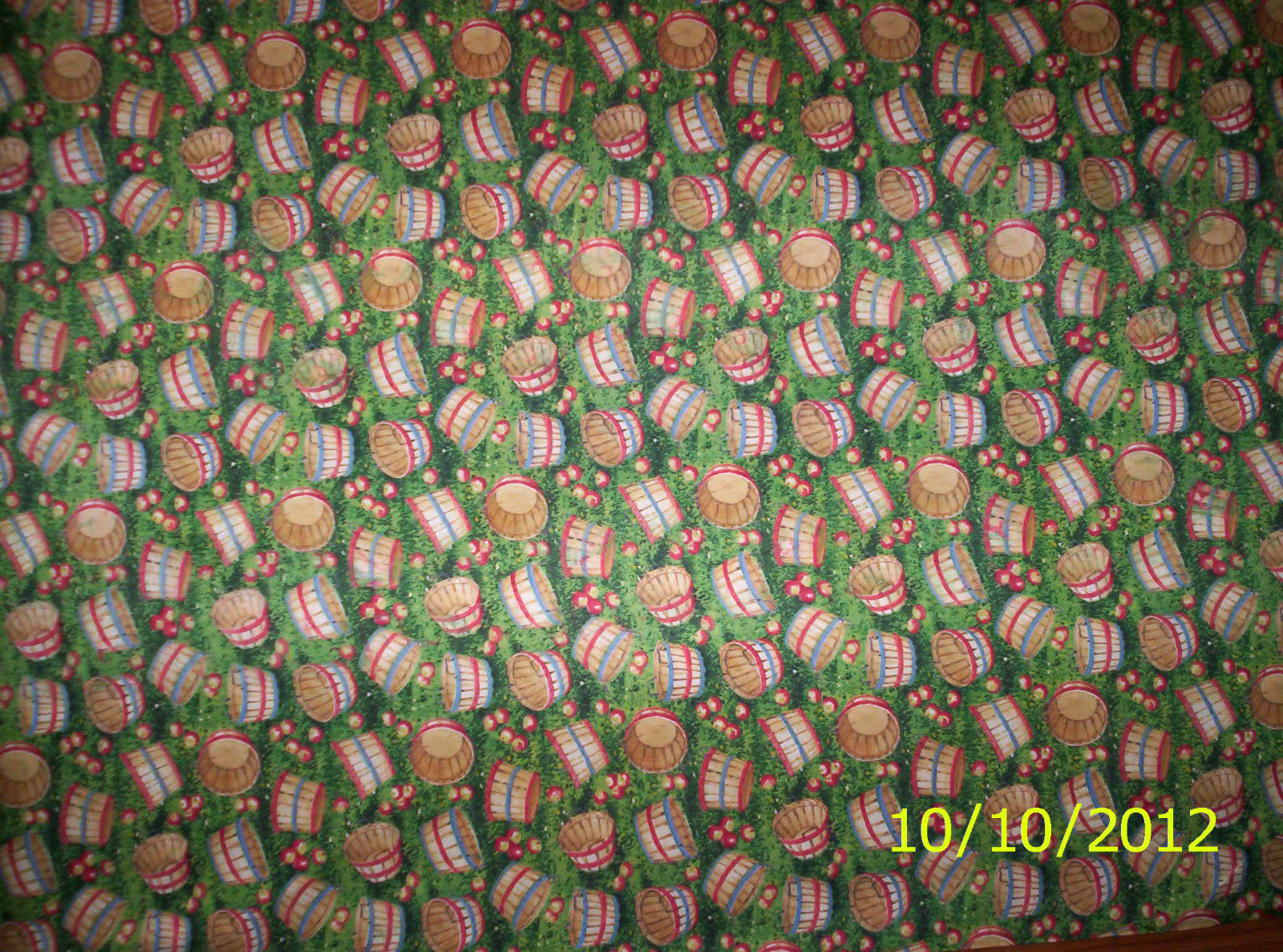 Primary image for New Red Packed Apples and Baskets 100% cotton fabric by the 1/2 yard (Fall)