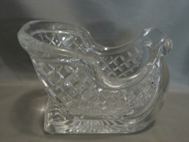 24% Lead Crystal Santa Sleigh Candy Dish, 5&quot; Tall, 7&quot; Long, USA Made - $12.99