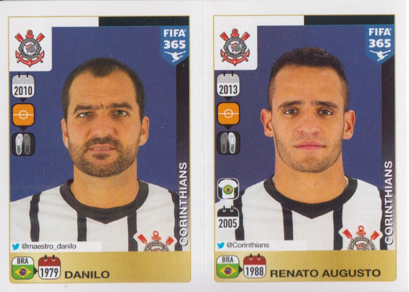 Danilo/Renato Augusto 2016 Panini FIFA 365 Sticker #183 ...