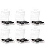 New WHIZZOTECH AA / AAA Cell BATTERY STORAGE CASES 6-PACK Clear Holders ... - $10.30