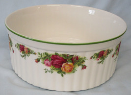 Royal Albert Old Country Roses Bakeware Round Fluted Souffle 8 5/8&quot; - $45.43