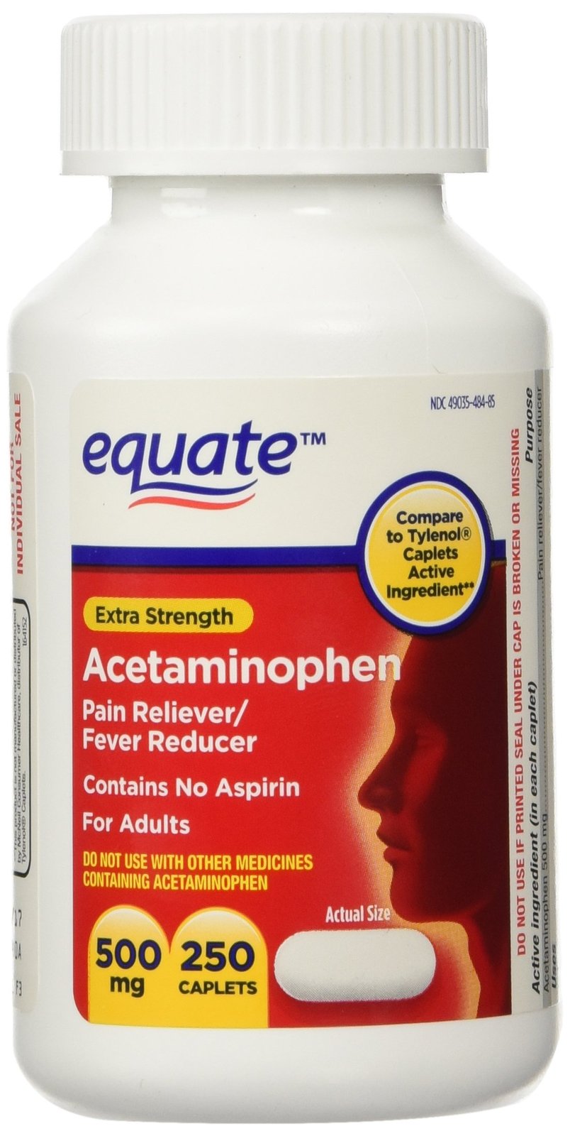 Equate Extra Strength Acetaminophen TwinPack 500mg, 500 tabs Pain & Fever Relief