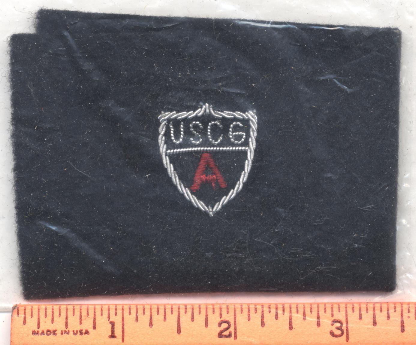 Vintage US Coast Guard USCG Auxilliary Silver Bullion Shield Insignia Patch Set - $4.00