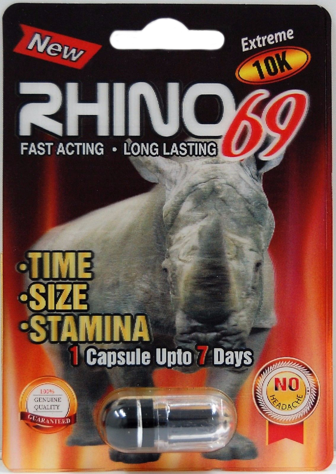 Rhino 69 Extreme 10k 3d 5 Pills Platinum Male