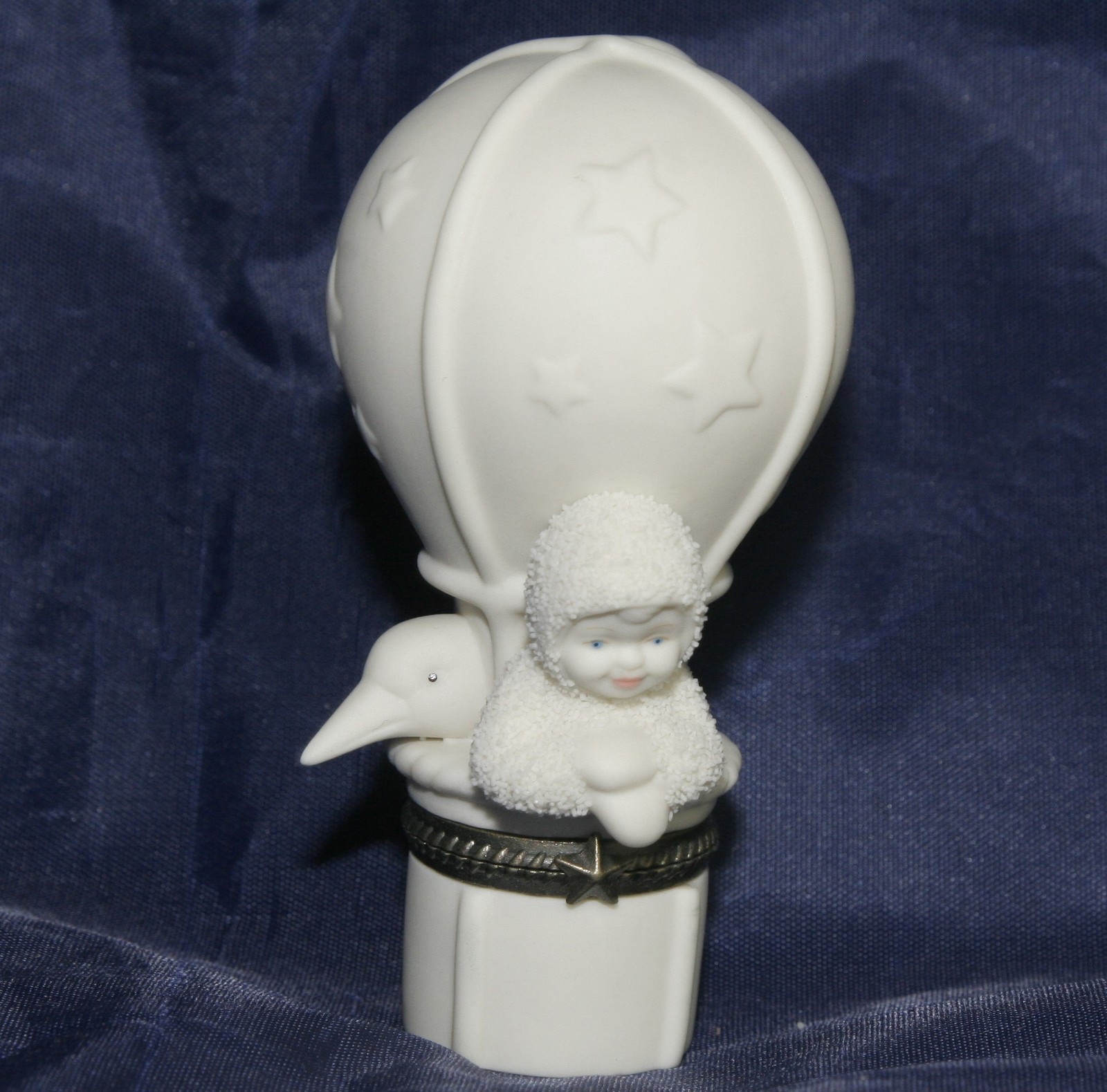Primary image for Dept 56 Snowbabies "FLY WITH ME" Bisque Hinged Trinket Box 1999