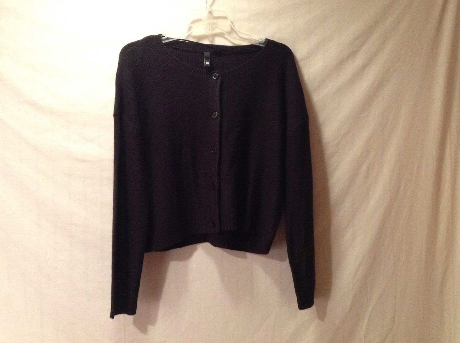 Womens H&M DIVIDED Black Waist Length Cardigan/Sweater Size 10 - Sweaters