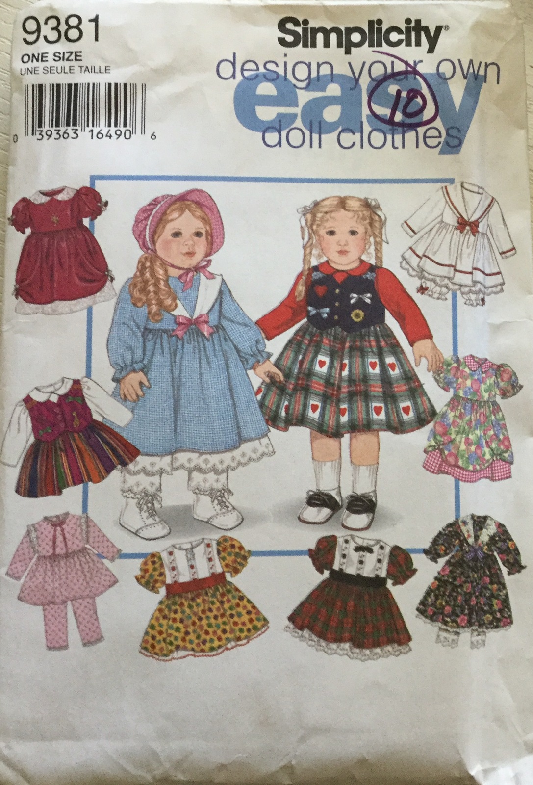 Simplicity 9381 or 0603 Design Your own Easy Doll Clothes for 18 inch