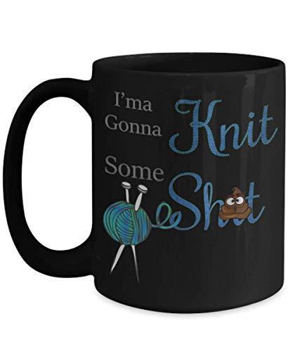 PixiDoodle I'm Gonna Knit - Knitters Coffee Mug (15 oz, Black)