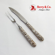 Repousse Small Carving Set Sterling Silver Handles S Kirk And Son 1900 - $127.16