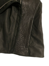 Black Helmut Lang Lambskin Leather Motorcycle Biker Vest Faux Fur Collar Women image 2