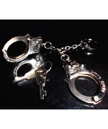 Sexy Unisex Jewelry Miniature Metal Handcuffs Keychain Lock &amp; Keys REALL... - $11.99