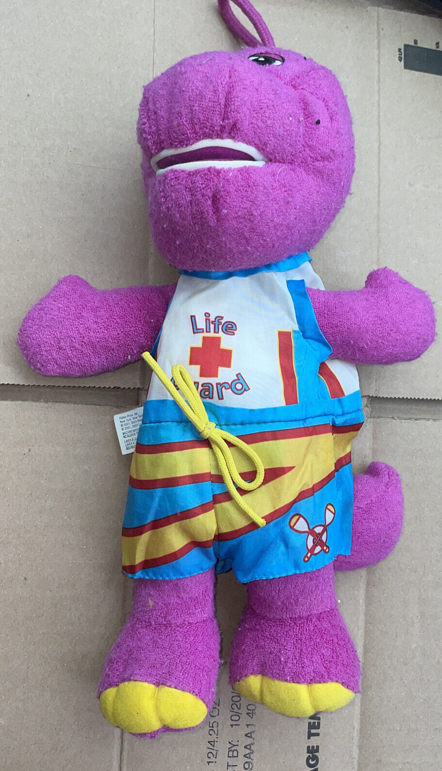 Barney The Dinosaur Plush with Lifeguard Shirt And Swim Shorts Vintage Bath Toy Action Figures