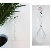 6Pcs Crystal Hanging Jewel Clear Leaf Ornament Wedding Garland 7&quot; - $7.25