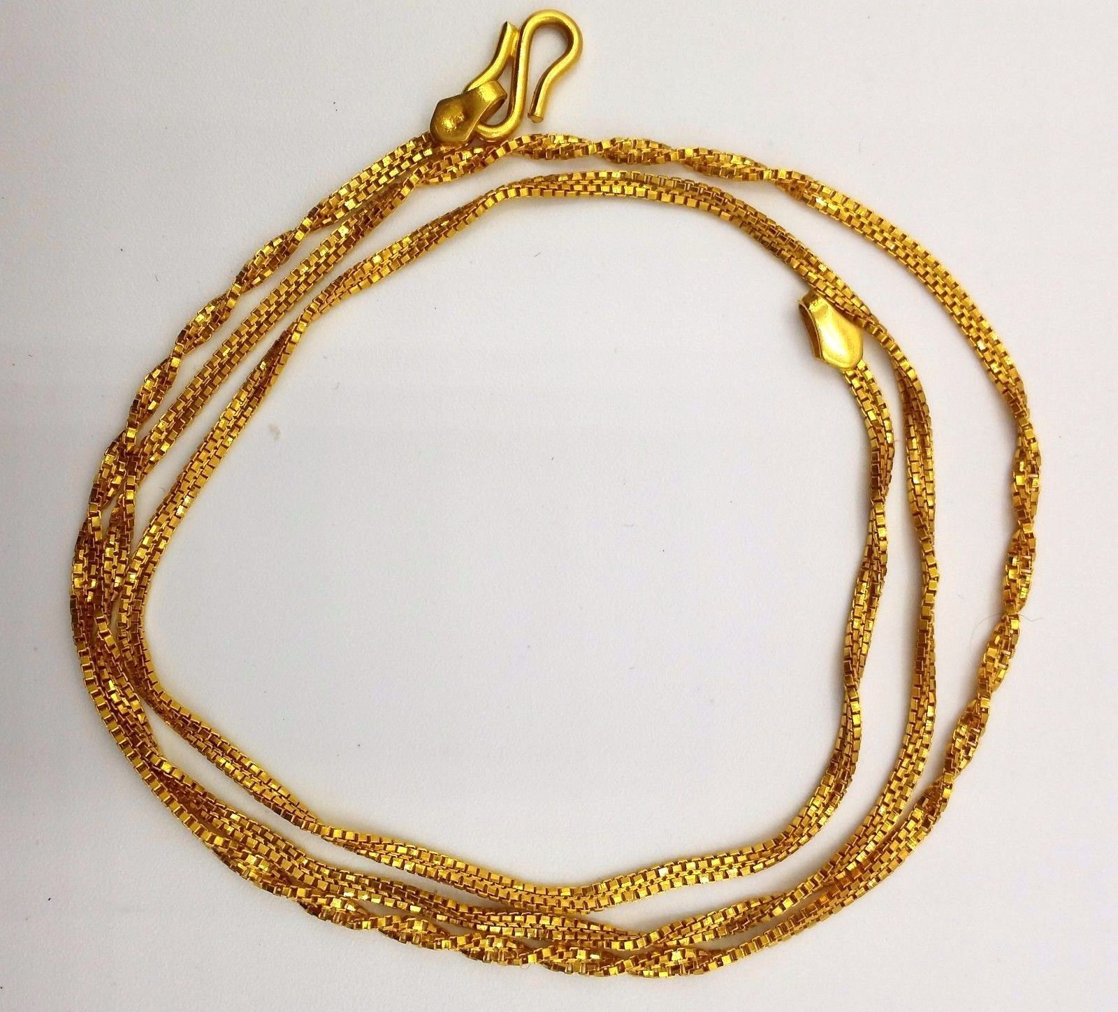 22k Gold Double Box Chain Twist Pattern 