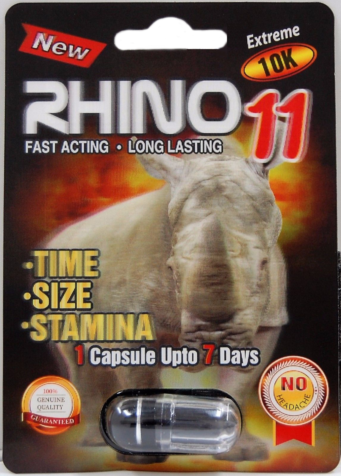 Rhino 11 Extreme 10K 3D - 20 Pills Platinum Male Enhancement Pill - US