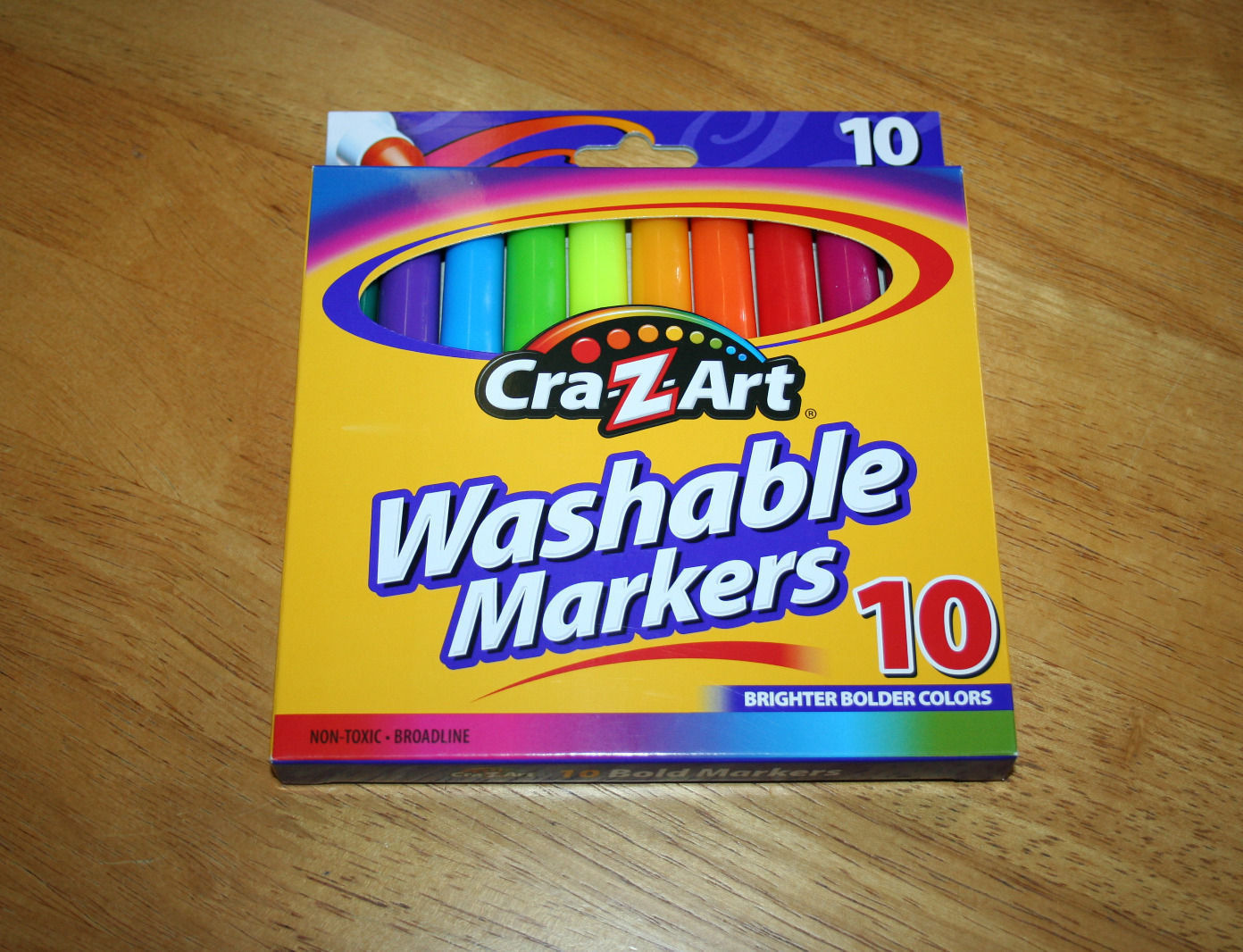 CraZArt Washable Markers 10 Brighter Bolder Colors Broadline NonToxic School Supplies