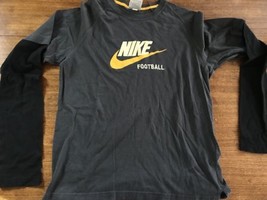 Vintage 90s NIKE FOOTBALL LS Athletic Practice T-shirt Light/Dark Grey - $23.74