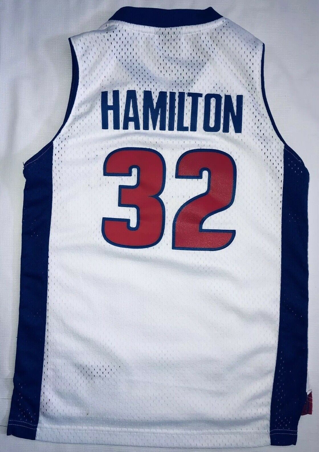 Richard Hamilton Pistons Reebok White Sewn NBA Basketball Jersey Youth