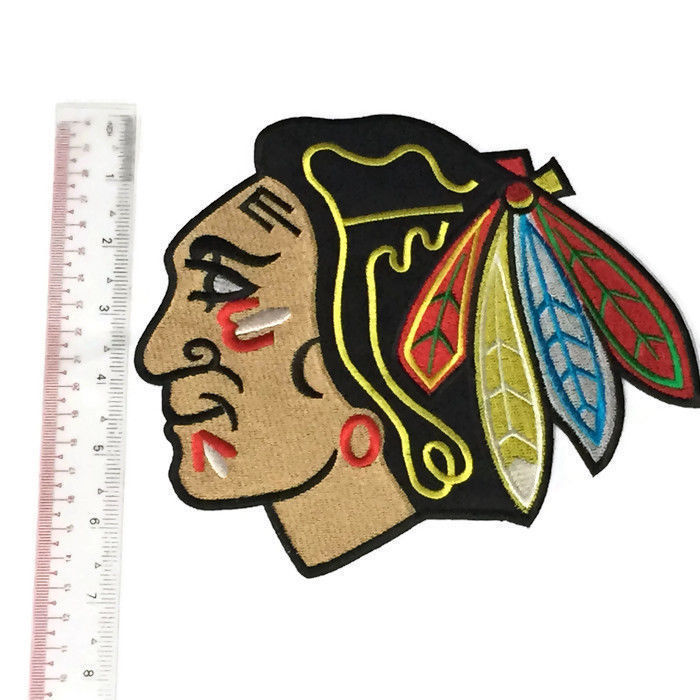 Large NHL Chicago Blackhawks Embroidered Patch Iron On Logo Jersey Patches New - Hockey-NHL