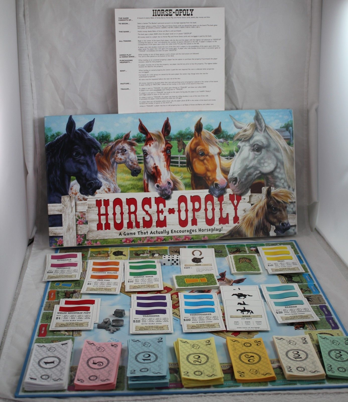 Horse-Opoly Horseopoly Property Trading Board Game 730799050459 