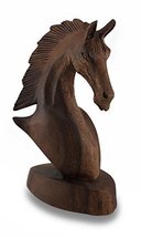 Zeckos Right Facing 9 Inch Mahogany Horse Head Bust Wooden Statue - $19.79