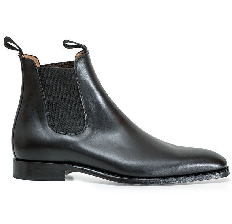 Handmade Men's fashion Black Chelsea leather boot, Men Black leather ...