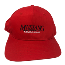 VTG Mustang Illustrated Red Snapback Hat Magazine 80s 90s Ford Hot Rods ... - $49.49