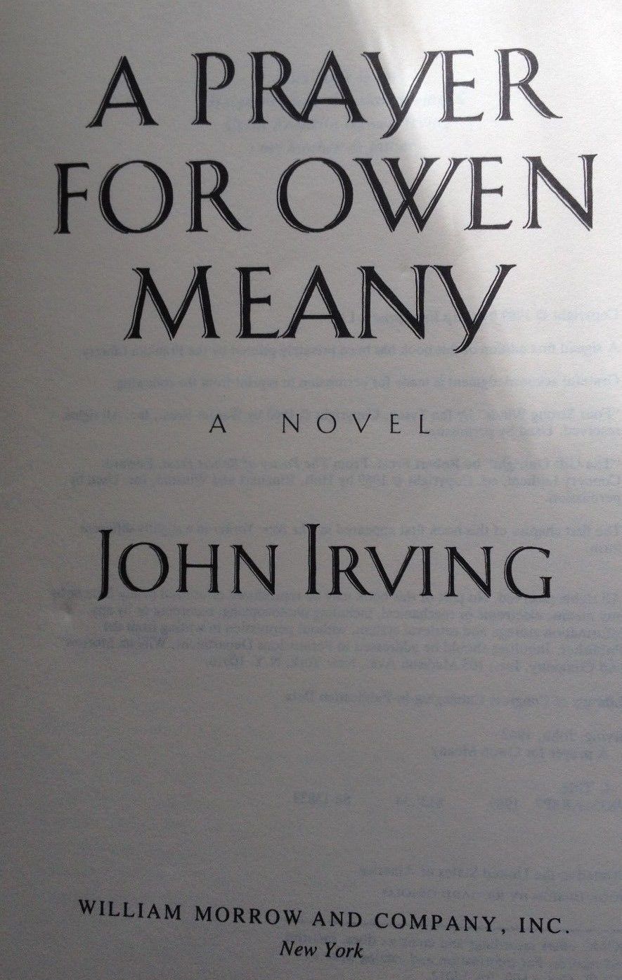 A Prayer for Owen Meany by John Irving (1989, softcover) Books