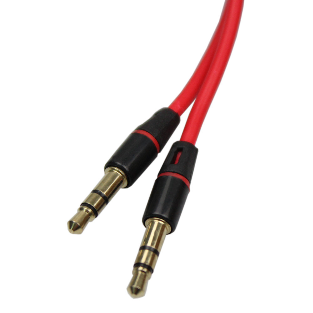 100pcs Red 3.5mm to 3.5mm jack Mini Car Aux Cable Cord Audio Auxiliary ...