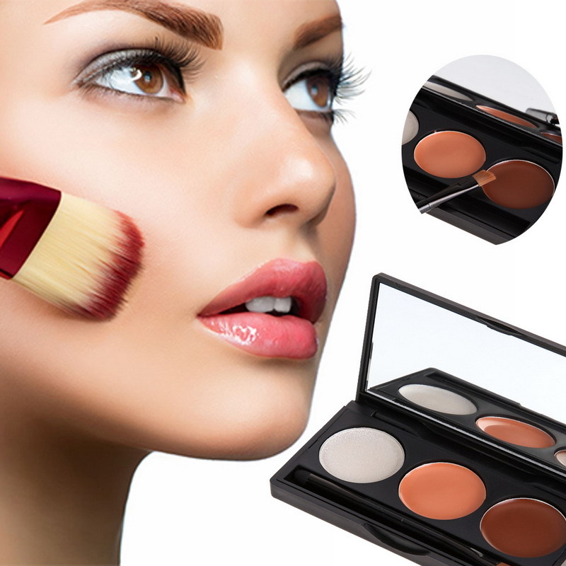 3 Colors Face Cream Makeup Palette Salon Party Contour Professional