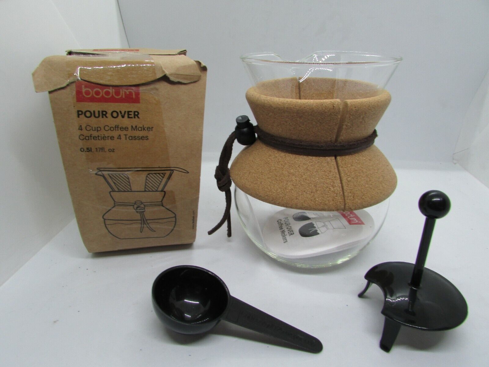 Bodum Pour Over Coffee Maker, 17 Ounce, .5 Liter, Cork Band Filter not