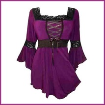 Faire Maidens Lace Up Bodice Flare Sleeves Victorian Renaissance Festival Blouse image 2