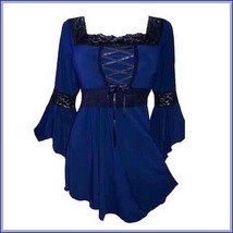 Faire Maidens Lace Up Bodice Flare Sleeves Victorian Renaissance Festival Blouse image 4