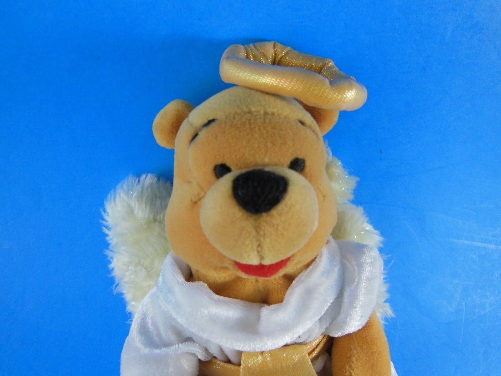 NEW Disney Plush Mini Bean Bag ANGEL POOH 8" Winnie The Pooh Choir Angel 2000 