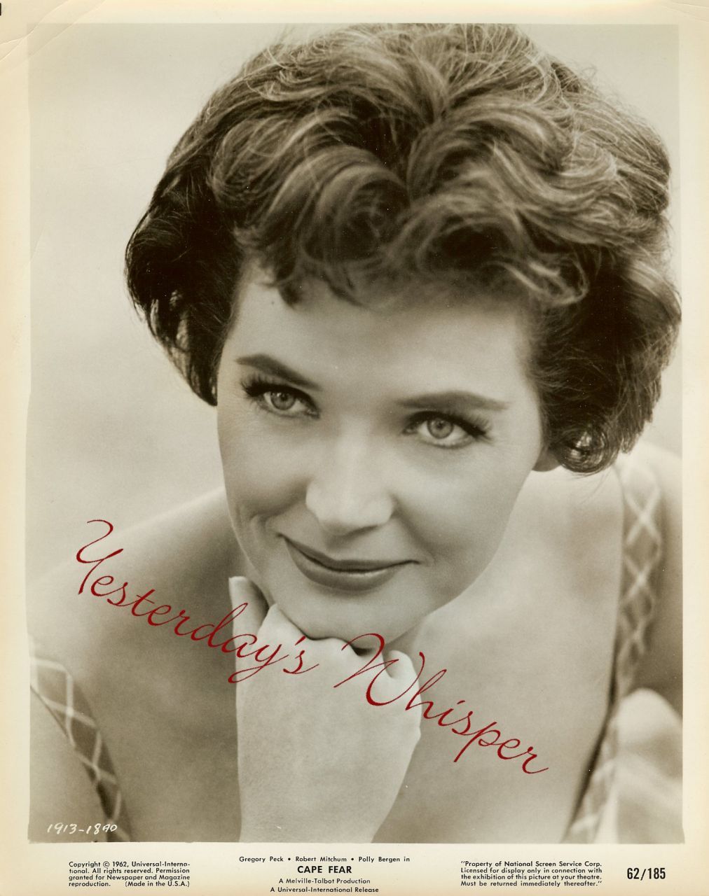 Polly BERGEN Cape FEAR ORG Publicity Promo PHOTO J204 - Black & White