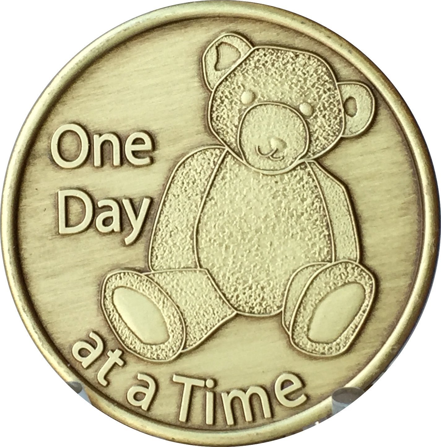 Bulk Lot of 25 Teddy Bear One Day At A Time Bronze Medallions Serenity Prayer...