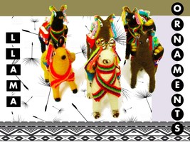 Llama Christmas Tree Ornaments, Peruvian ethnic decoration, Alpaca shelf... - $8.40+