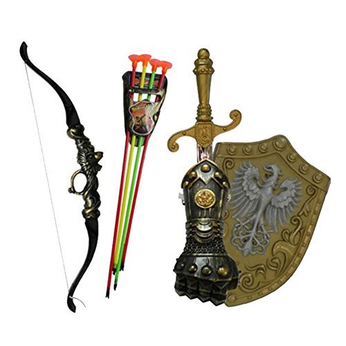 George Jimmy Sword Shield Combination Archery Shooting Set for Kids with 4 Targe