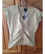  Women&#39;s Tan Stretchy Top By Dsyfunctional doll Size Large - $34.99