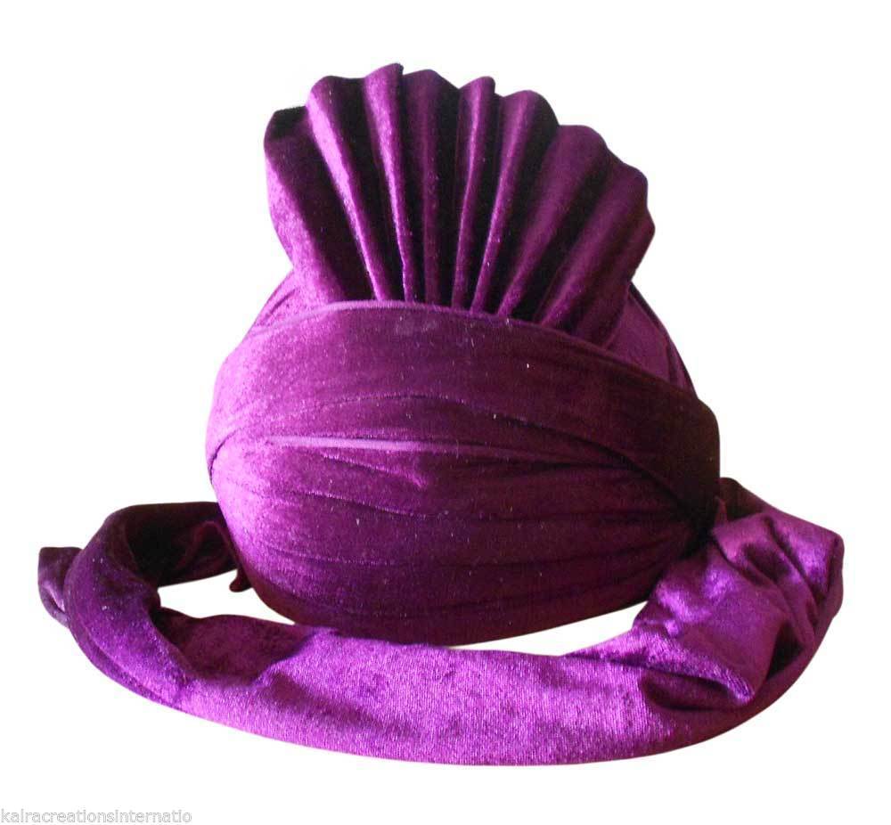 Men Hat Punjabi Indian Handmade Top Hats Bhangra Pagri Turban Velvet